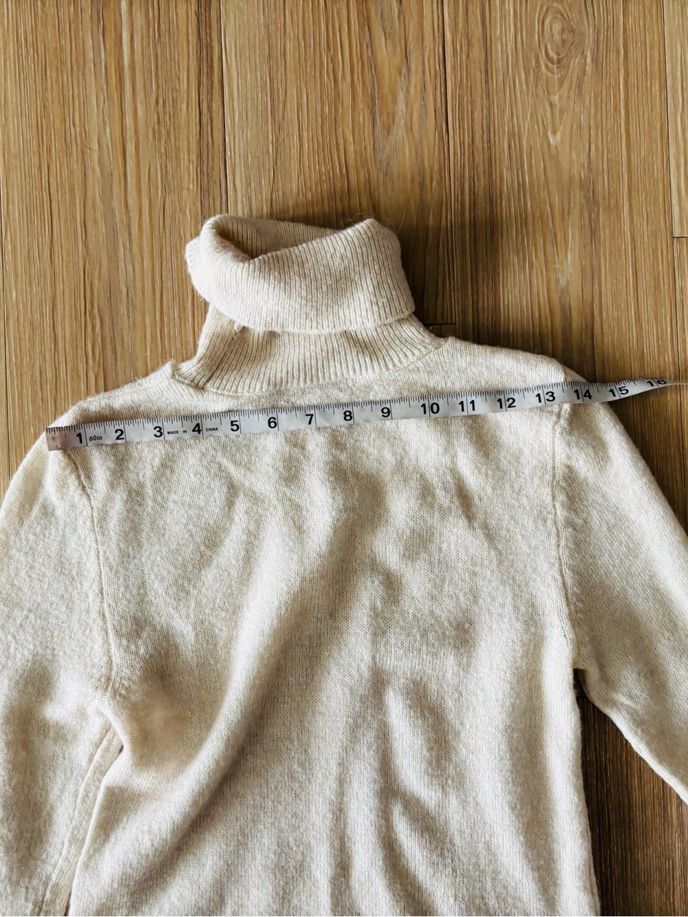 Mango Turtleneck Sweater Cream Wool Blend Womens XS Preppy Minimalist Classic - Picture 8 of 10